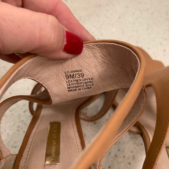 EUC Louise st Cie Sandal Heels lo-Winnie Nude/Tan Size - Picture 4 of 8